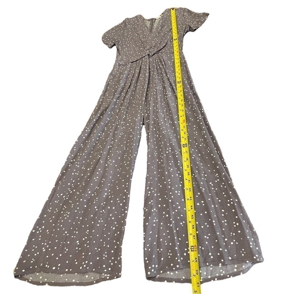 BLACK SWAN Kate Polka Dot Printed Cropped Jumpsuit in Slate Grey & White, XS - Picture 7 of 13